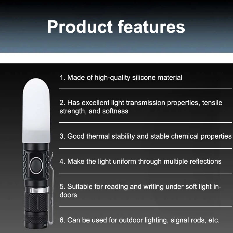 2Pcs Silicone Elastic Flashlight Lampshade For SP31 SP35 IF22A C8G IF25A SP36 S2 C8 EA01 TS21 Q8 14-75MM Torch Peaceful Pleasures Health and Wellness