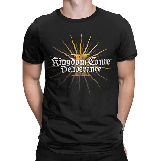 Men's Kingdoms T Shirt Come Deliverances Pure Cotton Clothes Leisure Short Sleeve Crewneck Tees Plus Size T-Shirt Peaceful Pleasures Health and Wellness black S