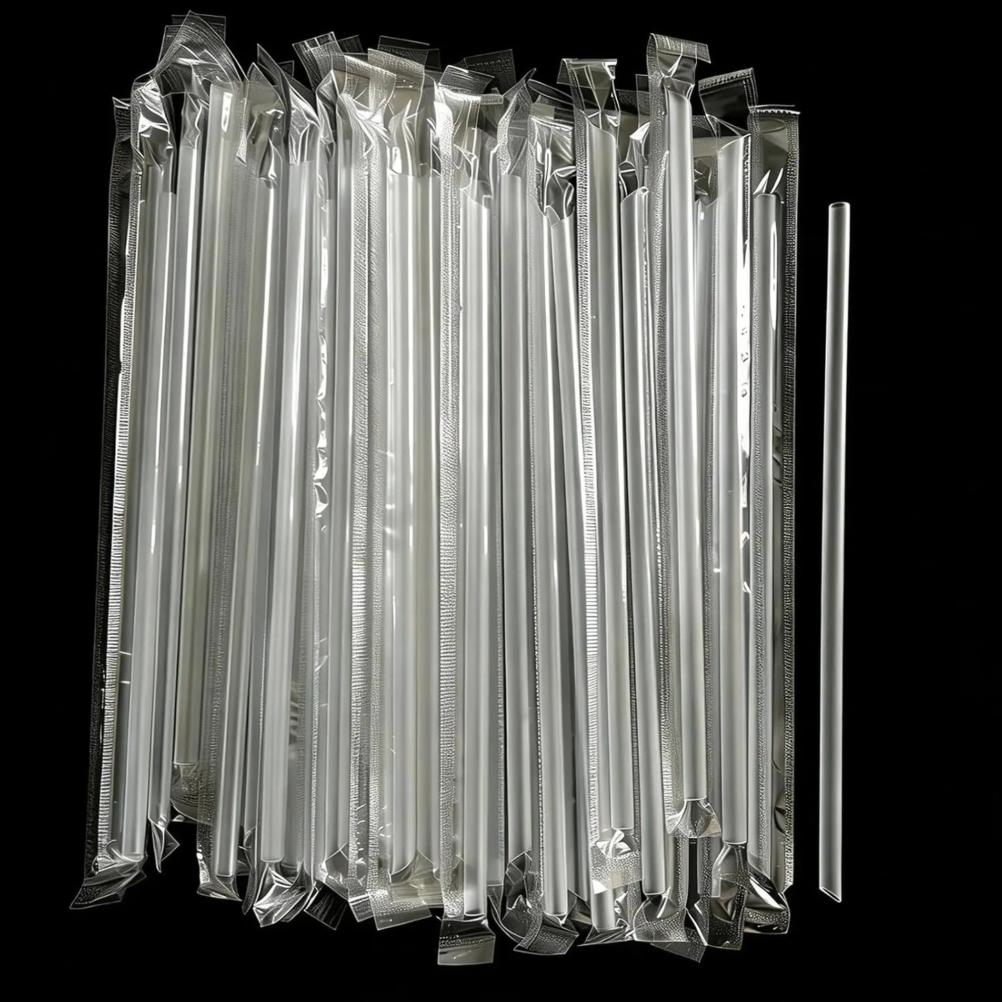 100PCS Transparent Straws Individually Packaged Disposable Straws Suitable for Home Party Wedding Milk Juice Milkshake Coffee Peaceful Pleasures Health and Wellness