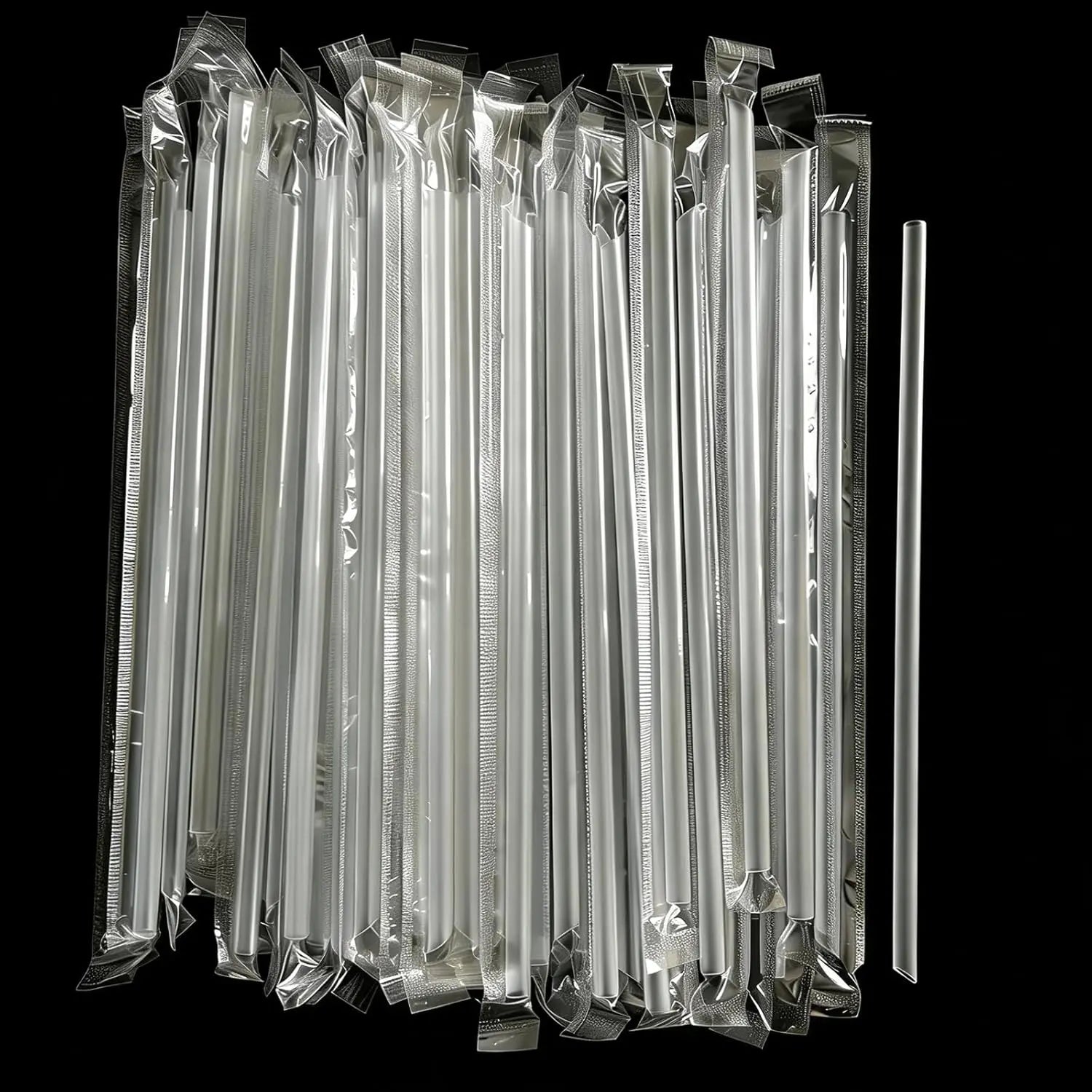 100PCS Transparent Straws Individually Packaged Disposable Straws Suitable for Home Party Wedding Milk Juice Milkshake Coffee Peaceful Pleasures Health and Wellness