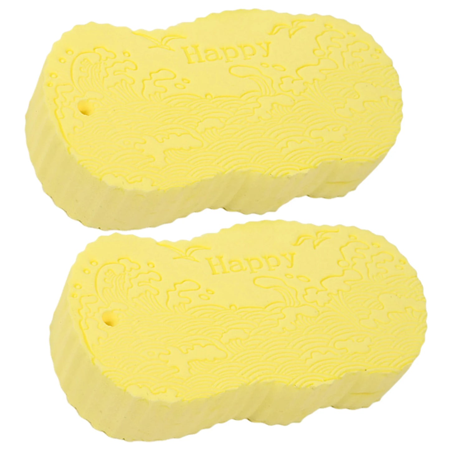 Super Soft Exfoliating Bath Sponge Magics Exfoliators Dead Skin 3D Bath Sponge Body Massage Cleaning Brush For Adults Children Peaceful Pleasures Health and Wellness Yellow 2pcs