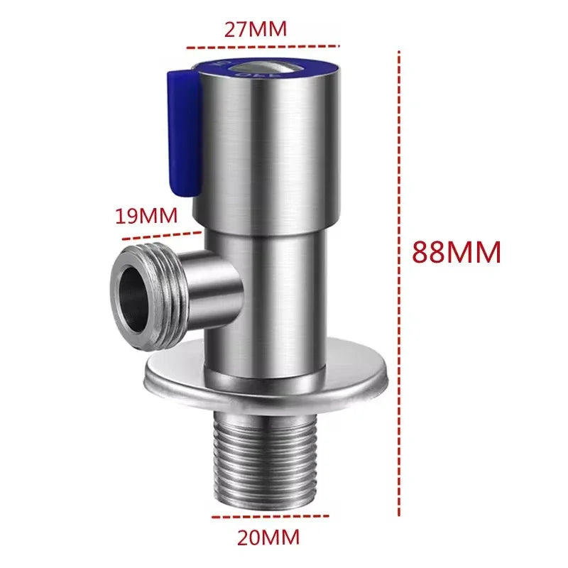 G1/2 Stainless Steel Hot Cold Inlet Valve Toilet Filling Angle Valves Sink Basin Water Heater Faucet for Bathroom Accessories Peaceful Pleasures Health and Wellness