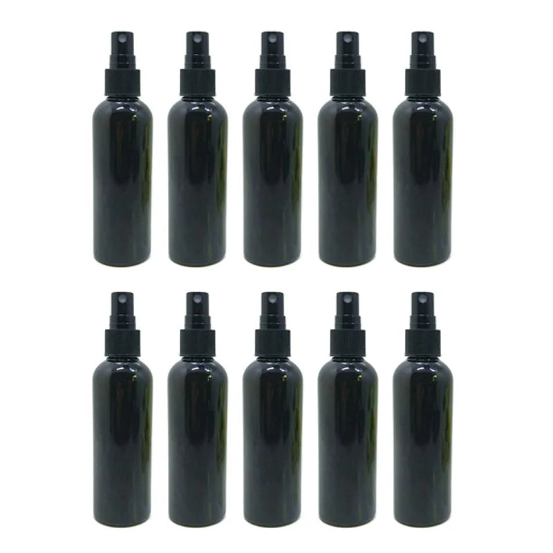 10-Pack 100ml Black Refillable Travel Spray Bottles | Atomizer
