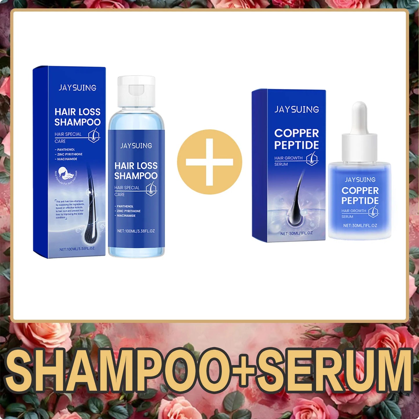 Copper Peptide Hair Growth Set – Shampoo, Serum, Spray & Oil