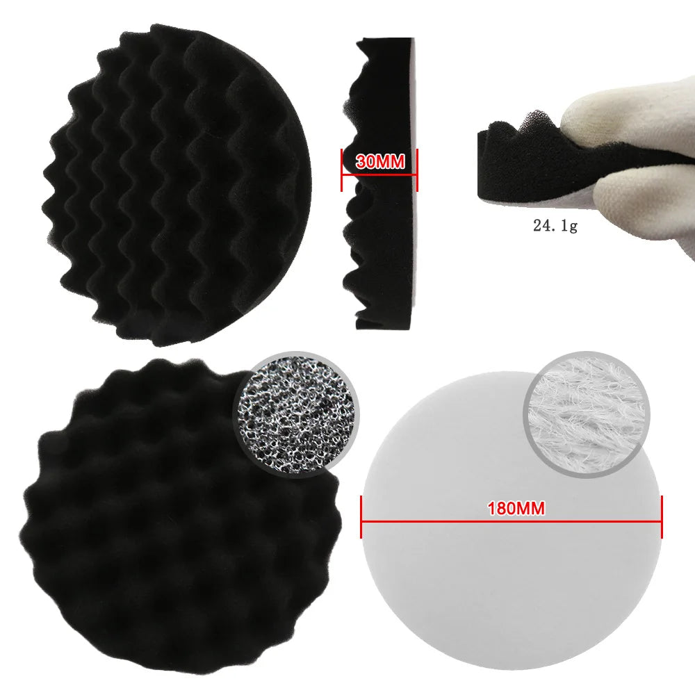 8-Piece Car Buffing Polishing Pad Kit 3/5/7" with Drill Adapter Peaceful Pleasures Health and Wellness