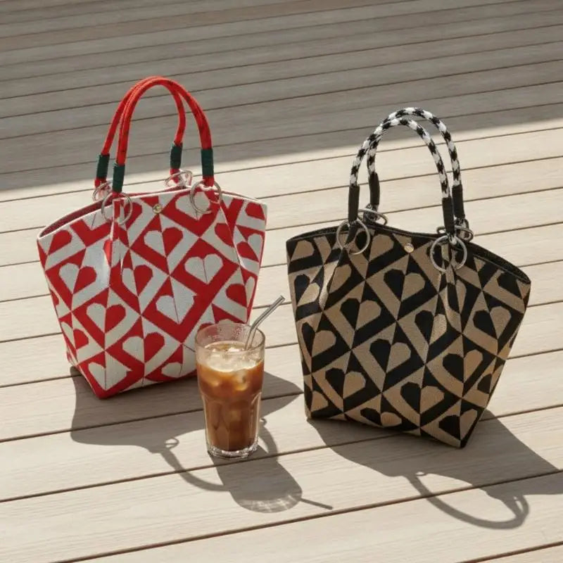 Women's Vintage Knit Tote Bag | Lightweight Travel Handbag