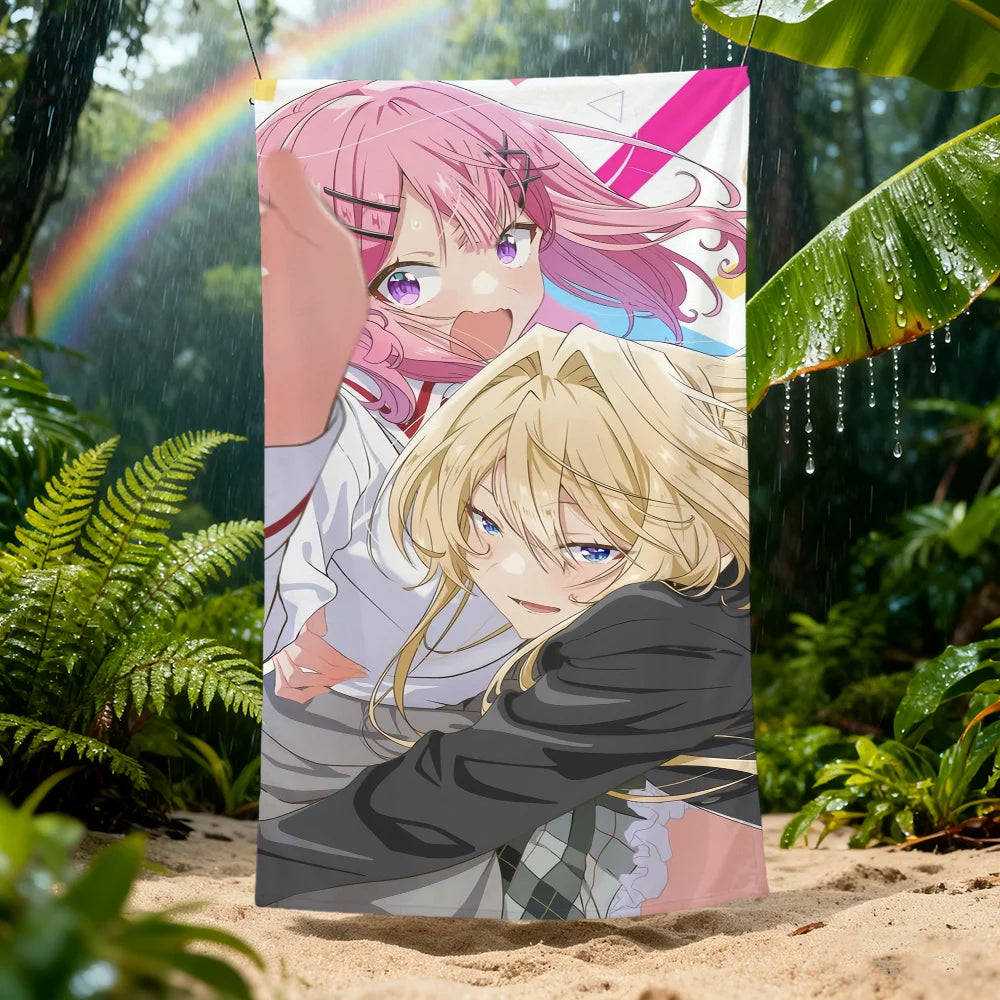 Anime Quick-Dry Beach Towel – Soft Pool Towel for Travel & Gym Anime Beach Towel Peaceful Pleasures Health and Wellness