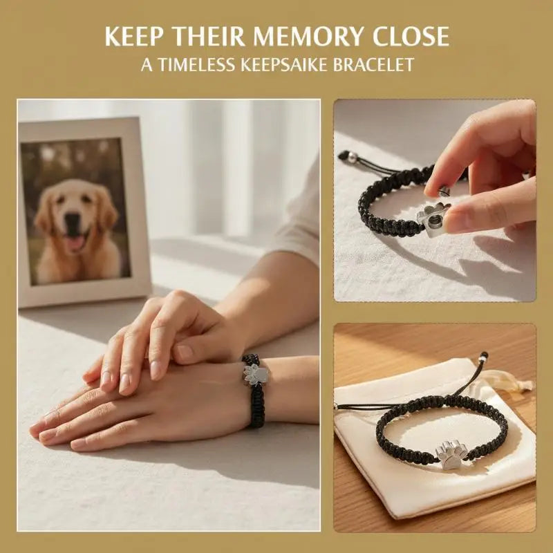 Pet Memorial Urn Bracelet | Titanium Steel Braided Keepsake