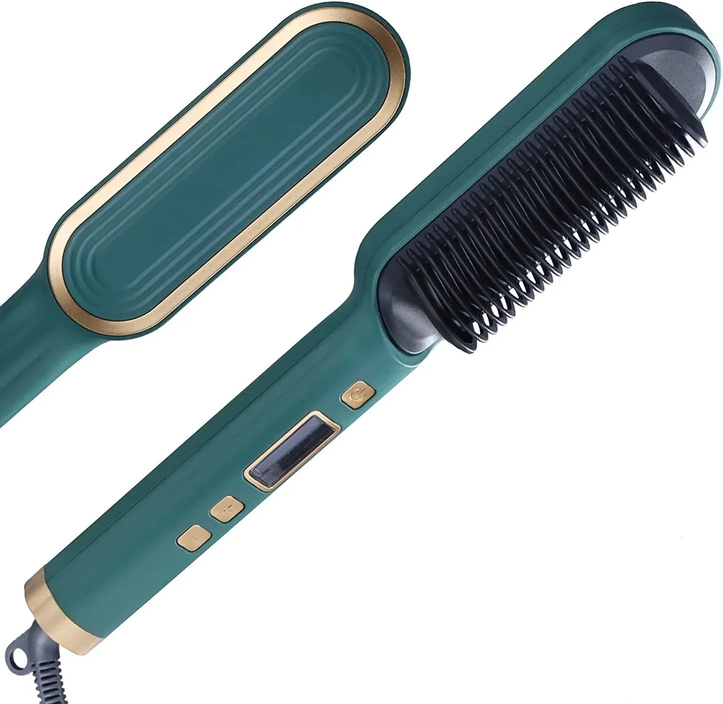 Tourmaline Ceramic Hair Straightener Brush LCD Hot Comb Wet Dry Quick Heating Curler Straightening Hair Tool Peaceful Pleasures Health and Wellness