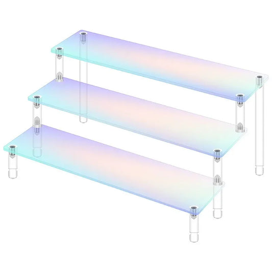 Iridescent Acrylic Display Riser Stand 1–5 Tier | Figures & Cupcakes Acrylic Display Riser Peaceful Pleasures Health and Wellness