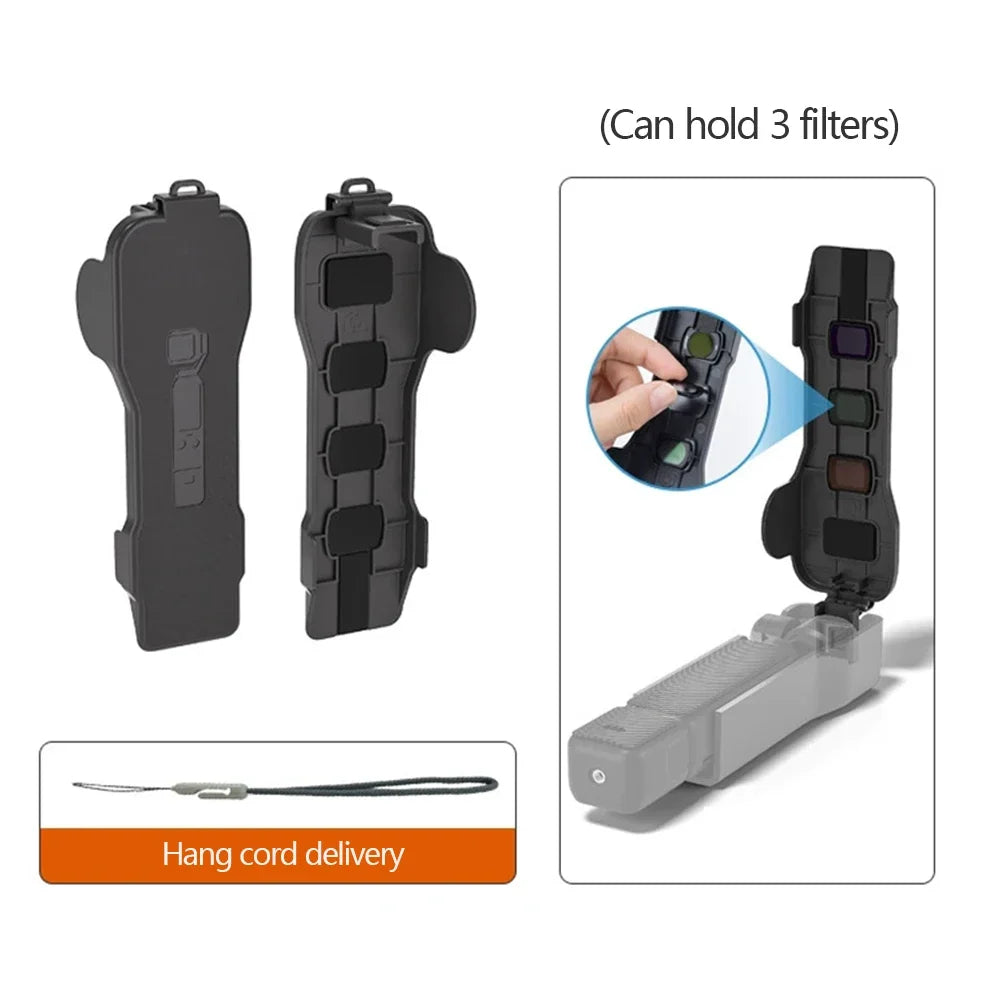 DJI Osmo Pocket 3 Flip Case with 5 Filter Slots | Anti-Scratch