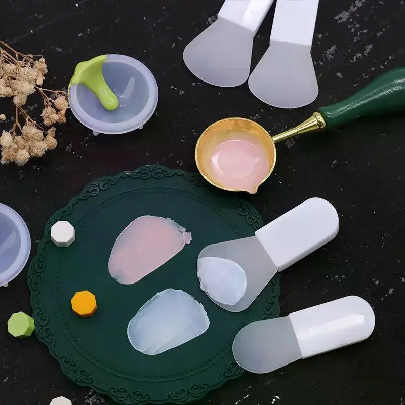 Wax Seal Stamp Silicone Scraper Spoon Cleaning Tool Set DIY Wax Craft Tool Set Peaceful Pleasures Health and Wellness