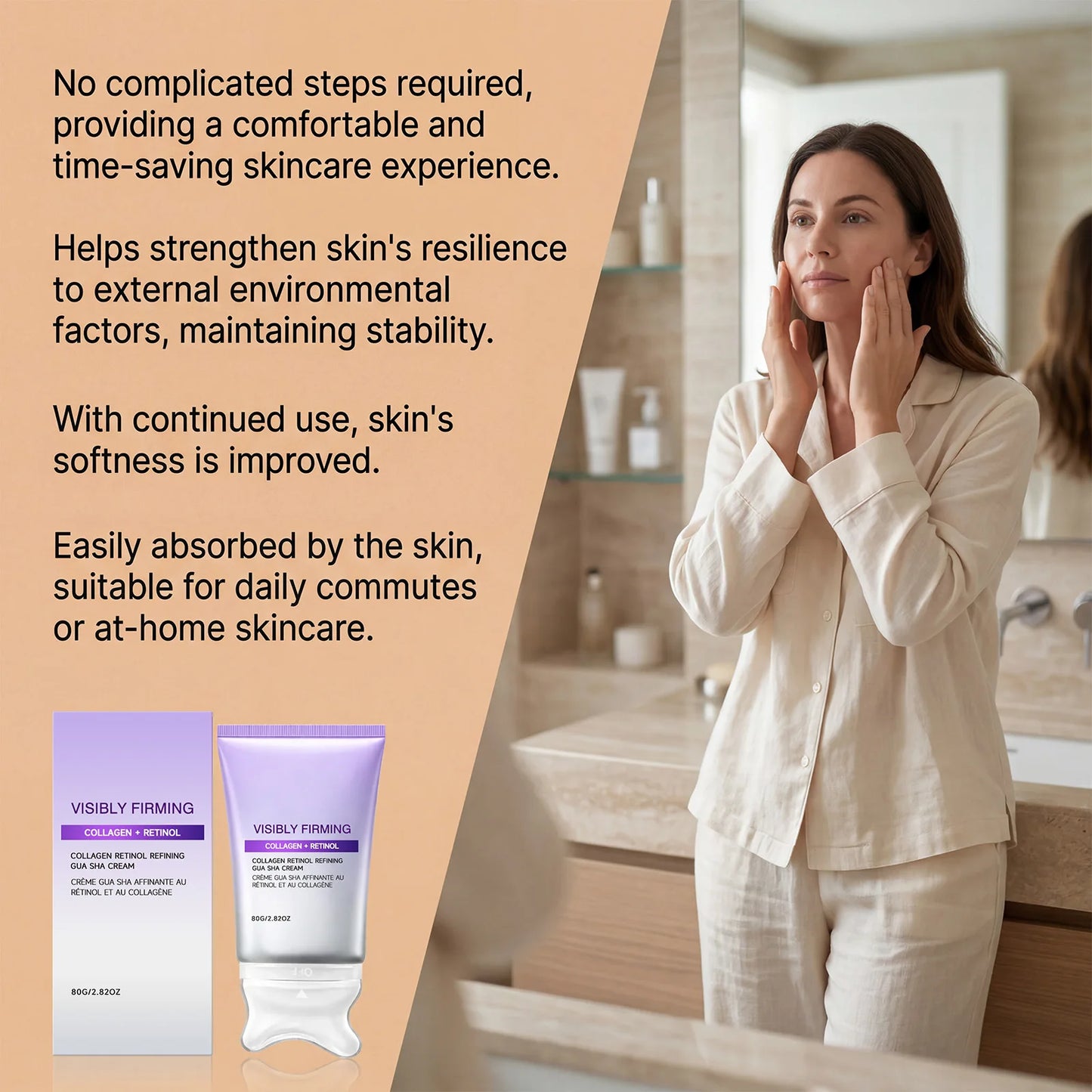 Instant Lifting Face Cream Sculpting Contour Gua Sha Cream Retinol Collagen Lift Sagging Skin Face Cheek Neck Scraping Therapy Peaceful Pleasures Health and Wellness