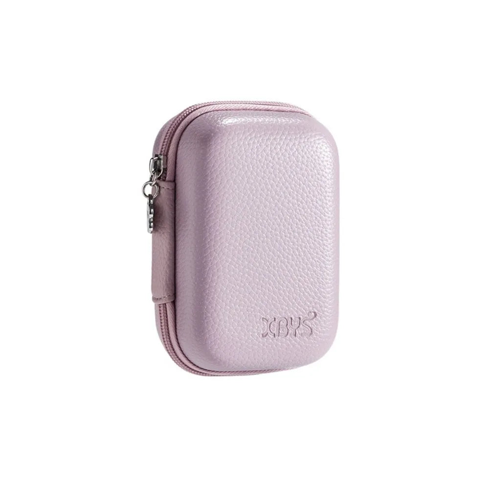 PU Leather Digital Camera Case Hard Shell Shockproof Cameras Storage Holder Earphone Data Waterproof Camera Carrying Bag SD Card Peaceful Pleasures Health and Wellness Purple