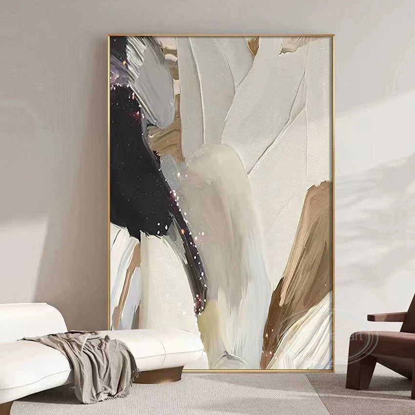 Thick Oil Nordic Abstract Painting Natural Scenery Handmade Oil Painting Home Decoration Painting Bedroom Dining Room Sofa Mural Peaceful Pleasures Health and Wellness