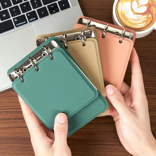 Mini Loose Leaf Pocket Notebook Palm Hand Account Book Portable Peaceful Pleasures Health and Wellness