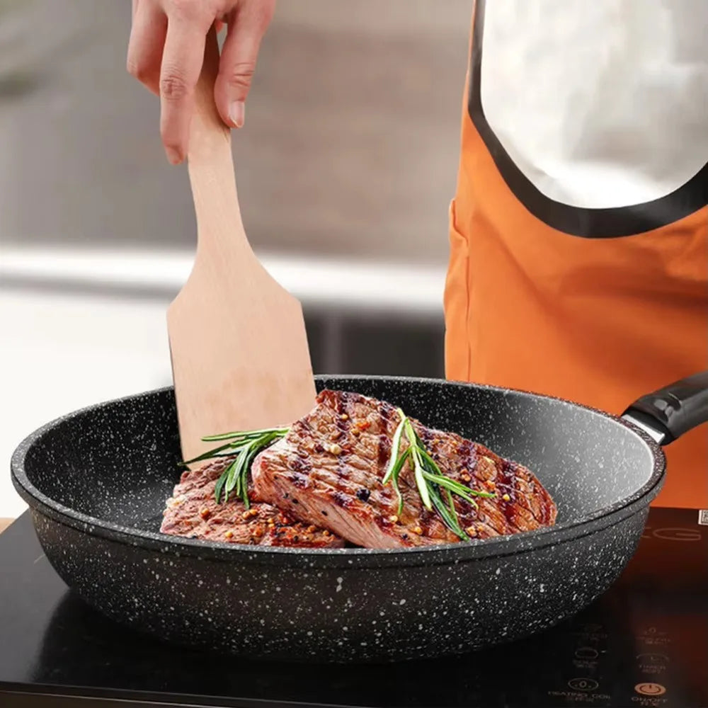 Stone Nonstick Frying Pan with Glass Lid | 22–28 cm Skillet