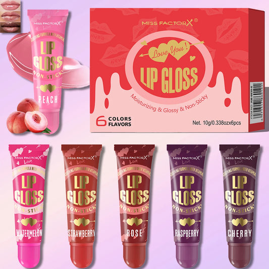 6-piece Moisturizing Lip Oil Set - Long lasting Gloss Effect, Portable Travel Kit, Thanksgiving and Christmas Gift Peaceful Pleasures Health and Wellness