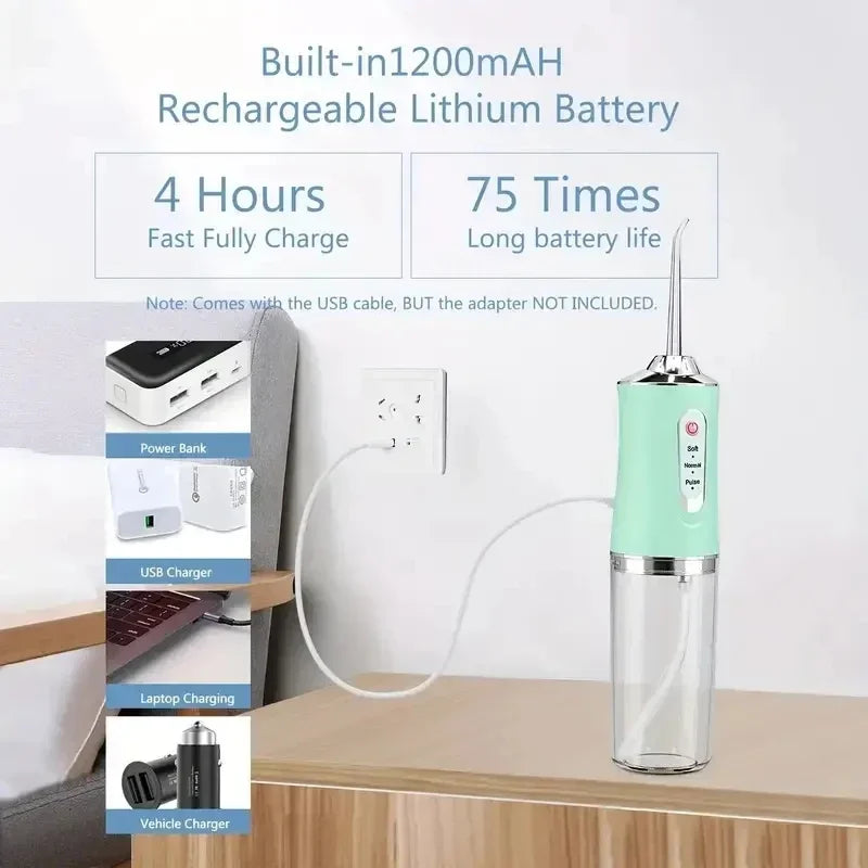 Portable Water Flosser | 4-Jet 3-Mode Rechargeable Oral Irrigator