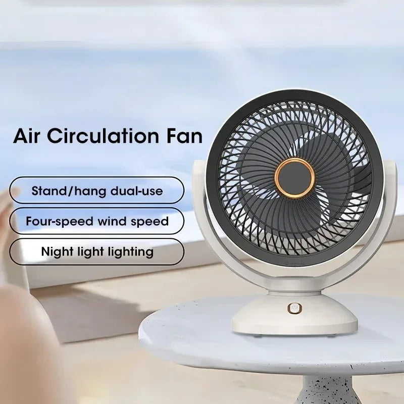 Cordless Portable 4000mAh Wireless Fan Quiet Cooling Air Circulator for Desktop Wall Mount Ventilator Cooler Peaceful Pleasures Health and Wellness