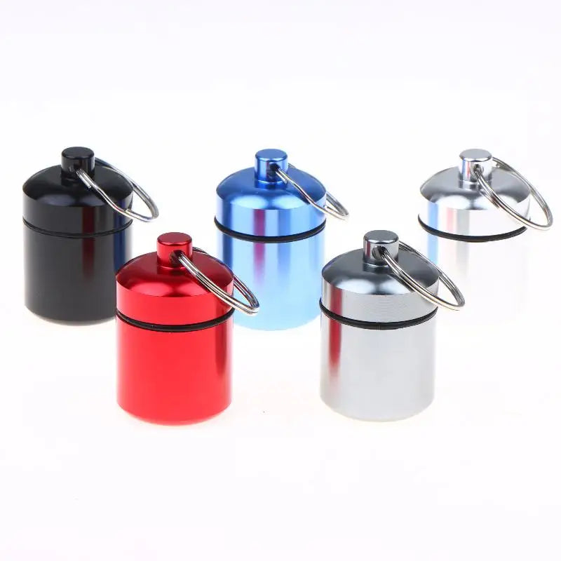Aluminum Alloy Mini Pill Case Keychain Portable Waterproof Medicine Organizer for Hiking Travel Easy Carry Peaceful Pleasures Health and Wellness