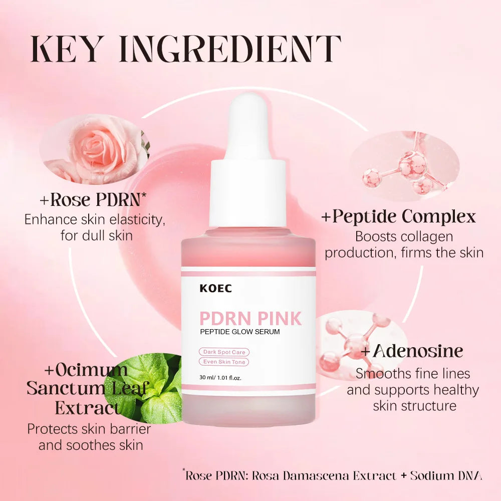 KOEC Rose PDRN Pink Peptide Glow Facial Serum 30ml