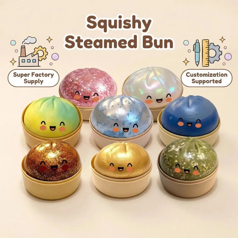 Steamed Bun Squishy Toy – Stress Relief Sensory Fidget