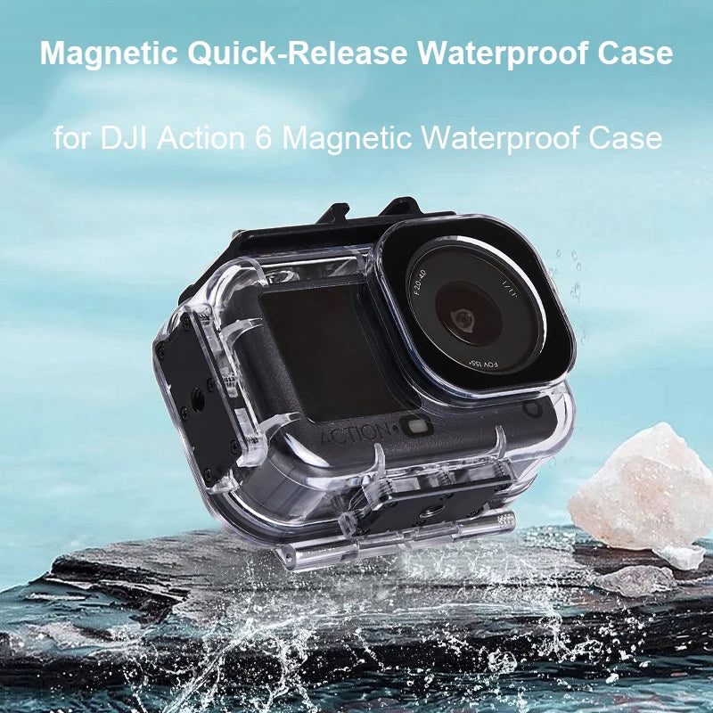 60M Camera Protective Shell Waterproof PC Sports Camera Cover Transparent Tempered Glass For DJI Osmo Action 6 Peaceful Pleasures Health and Wellness