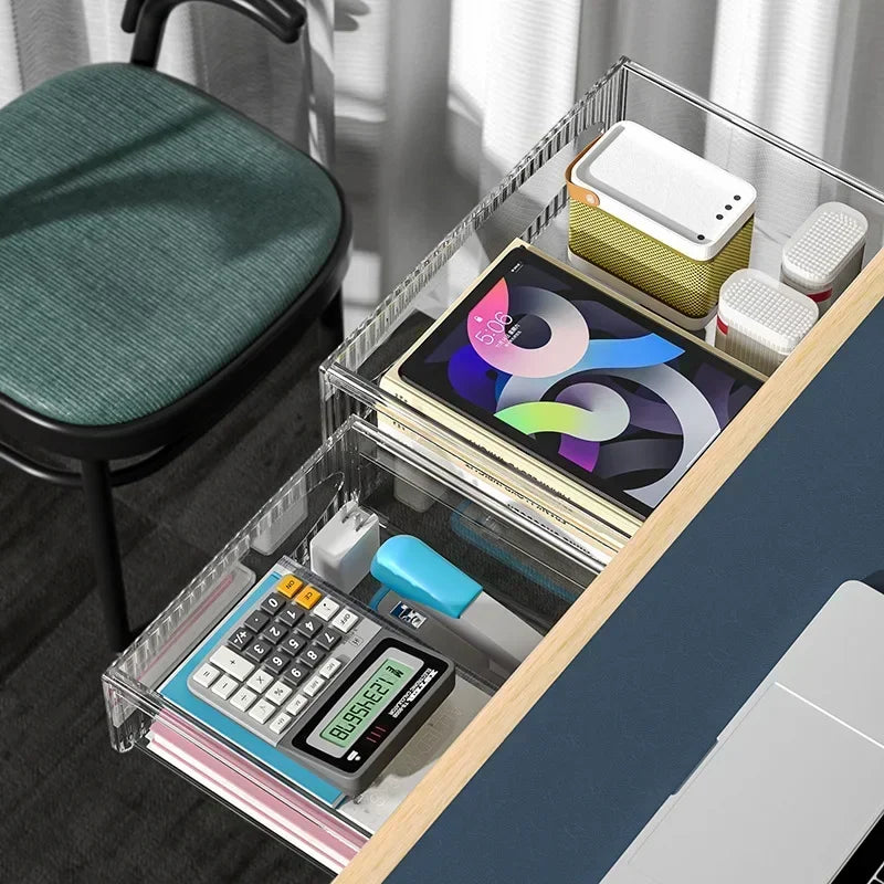 Hidden Self Adhesive Drawer Office Organizer Desk Accessories Under Desk Large Capacity Plastic Stationery Storage Box Drawer Peaceful Pleasures Health and Wellness