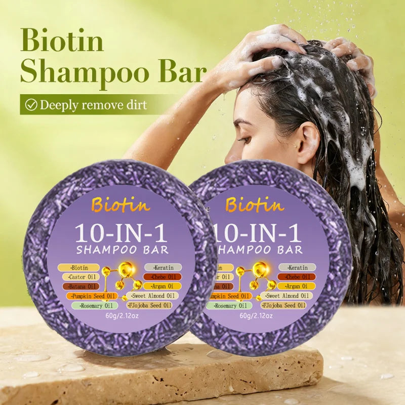 2-Pack Biotin & Keratin 10-in-1 Shampoo Bar – All Hair Types