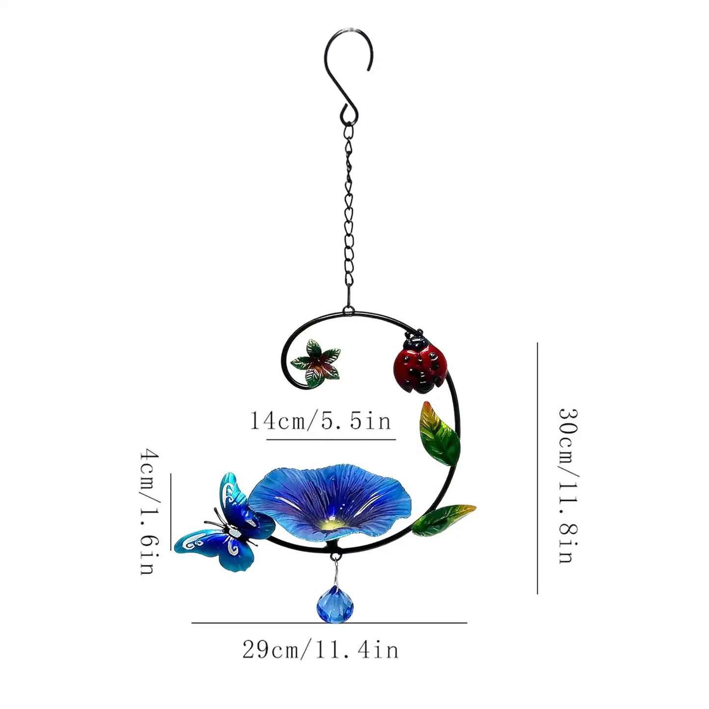 Heavy-Duty Metal Bird Bath with Hook | Outdoor Garden Decor