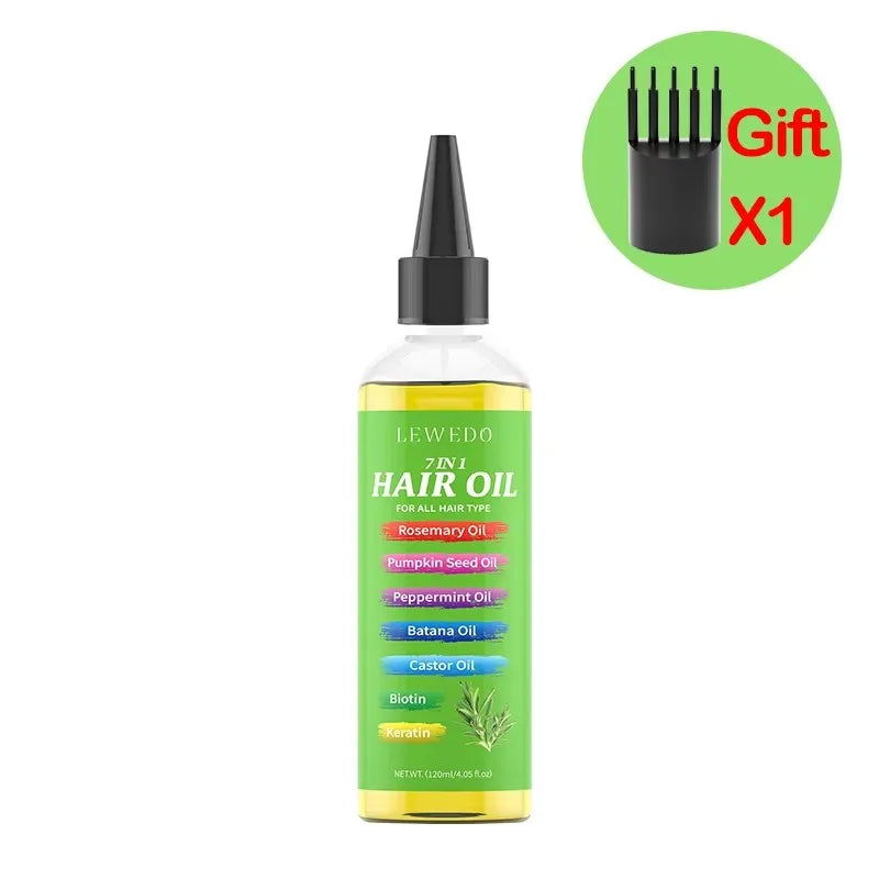 LEWEDO 7-in-1 Hair Growth Oil – Rosemary, Biotin & Keratin