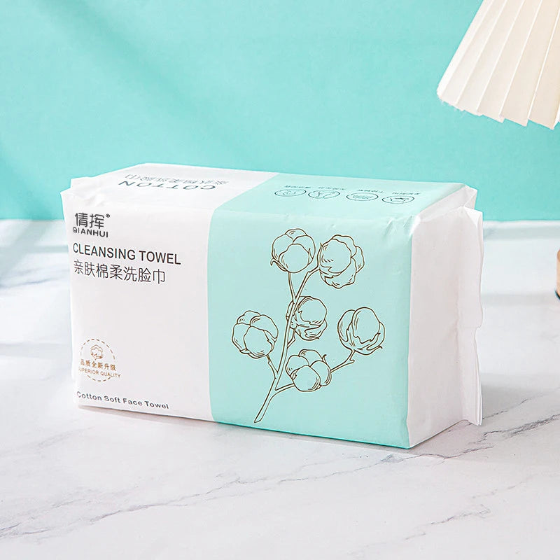 100 Pumps Thickened Disposable Face Towel 100Cotton Soft Fabric Travel Cleansing Dry Wet Makeup Remover Pearl Cotton Reusable Peaceful Pleasures Health and Wellness