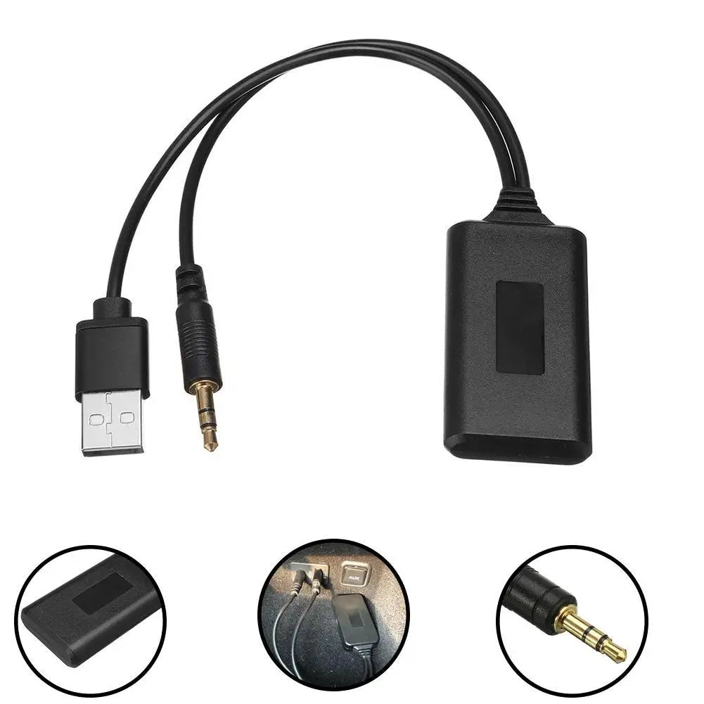 Universal Car 12V bluetooth Module Adapter Wireless Radio Stereo AUX-IN Aux Cable Adapter USB 3.5MM Jack Plug Peaceful Pleasures Health and Wellness