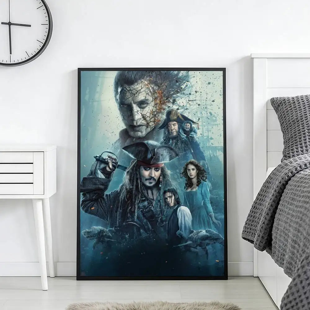 Pirates of the Caribbean Retro Canvas Wall Art Print | Unframed