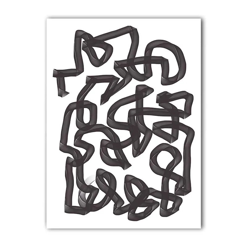 Abstract Black & White Line Art Canvas Print | Modern Wall Art Canvas Wall Art Print Peaceful Pleasures Health and Wellness 05 50x70cm NoFrame China Mainland