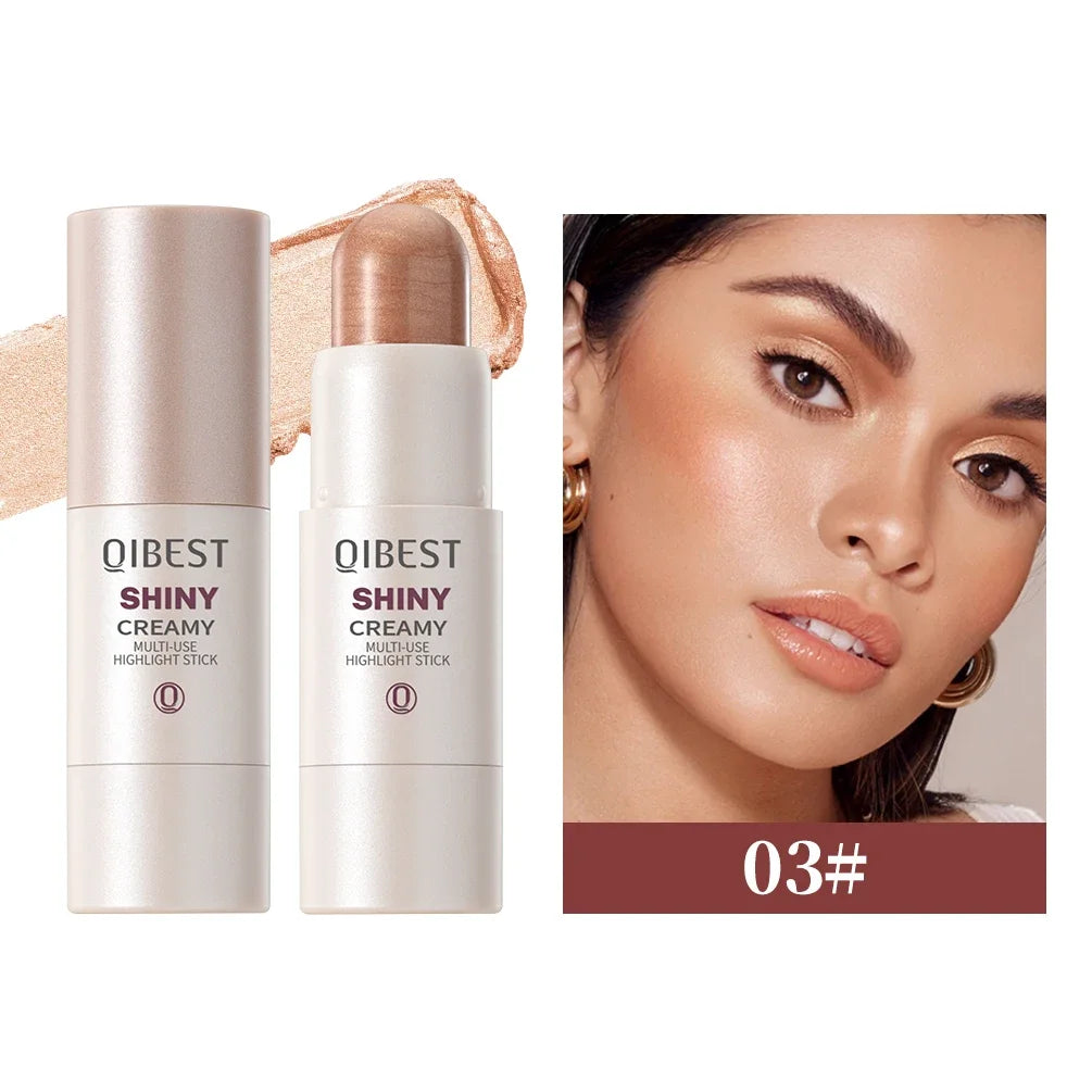 QIBEST 3 Colors Brighten Highlighter Bar Cosmetics Face Contour Bronzer Shimmer Highlighter Stick Face Makeup Body Highlighter Peaceful Pleasures Health and Wellness 03