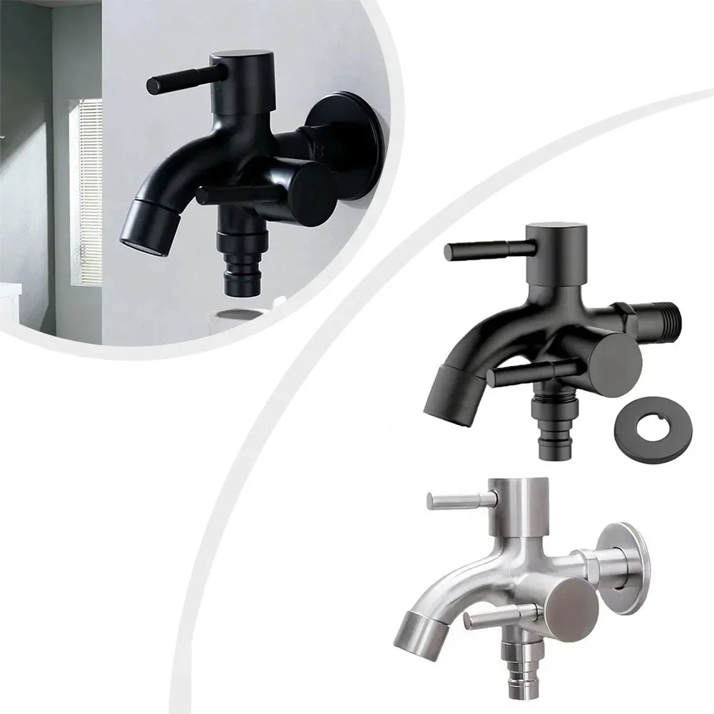 Dual Outlet Faucet – 1 Inlet 2 Outlets, Bidet & Washing Machine