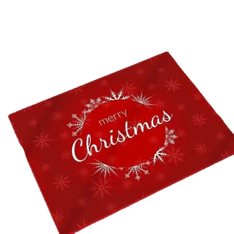 Christmas Crystal Velvet Non-Slip Door Mat | Holiday Welcome Mat