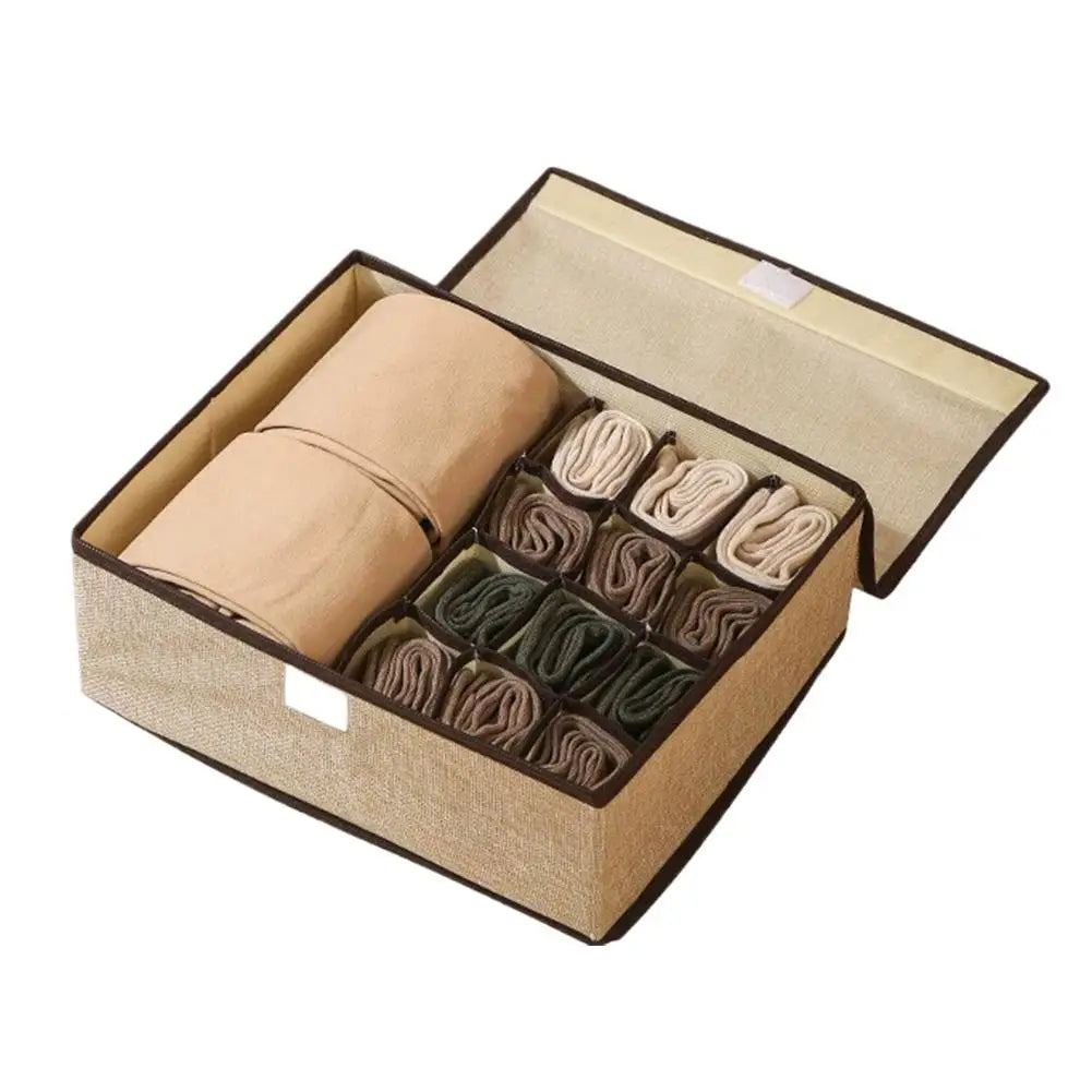 Cabinet Underwear Organizer Drawer Clothes Organizer Boxes Closet Storage Organizer for Underwear Bra Socks Underpants Peaceful Pleasures Health and Wellness Khaki 13 squares