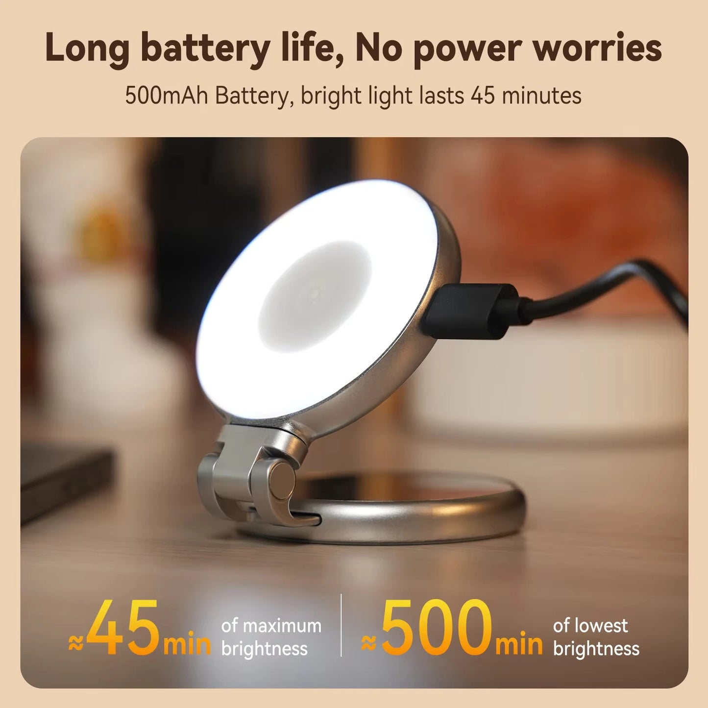 TELESIN Smartphone Magnetic Fill Light Mini Selfie Light 3 Modes Adjustable Brightness for Iphone XIAOMI HUAWEI SAMSUNG Phone Peaceful Pleasures Health and Wellness