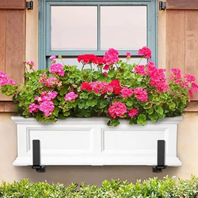 Flower Box Brackets Adjustable flower pot bracket Metal Railing Planter Bracket Outdoor Garden Bed Fence Bracket for garden Peaceful Pleasures Health and Wellness