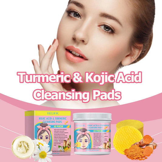 40pc Turmeric Kojic Acid Cleansing Pads – Brighten & Exfoliate Facial Cleansing Pads Oasis Select