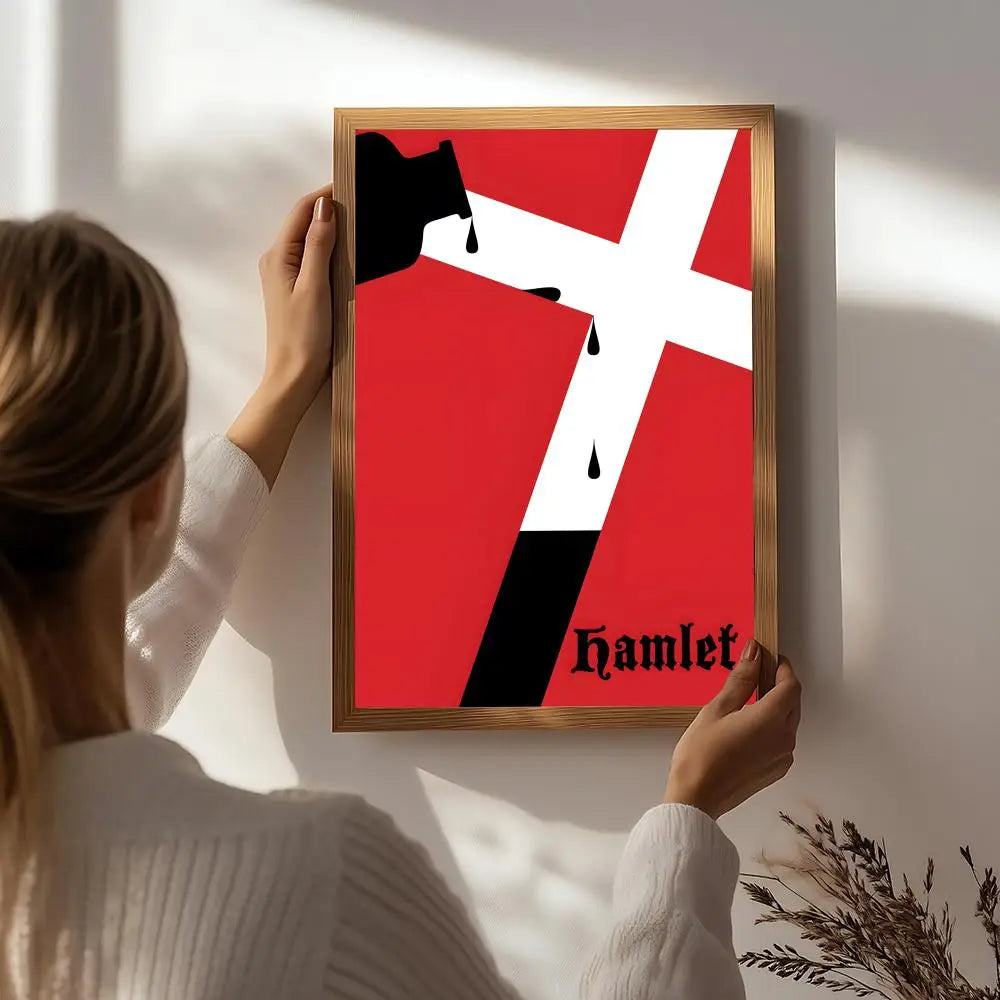 Drama H-Hamlet Poster HD Self Adhesive Waterproof Wall Art Ideal for Home Office Dorm Bedroom Great Gift Peaceful Pleasures Health and Wellness White2 21X30cmNoframe