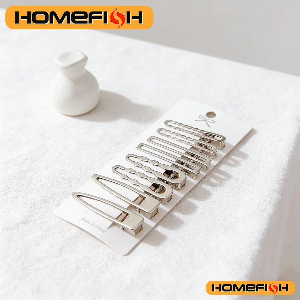 Sliver Metal Hair Clips Women Girls Duckbill Hairpin Personality Bangs Side Headwear Barrettes Hairclip Styling Accessories Peaceful Pleasures Health and Wellness