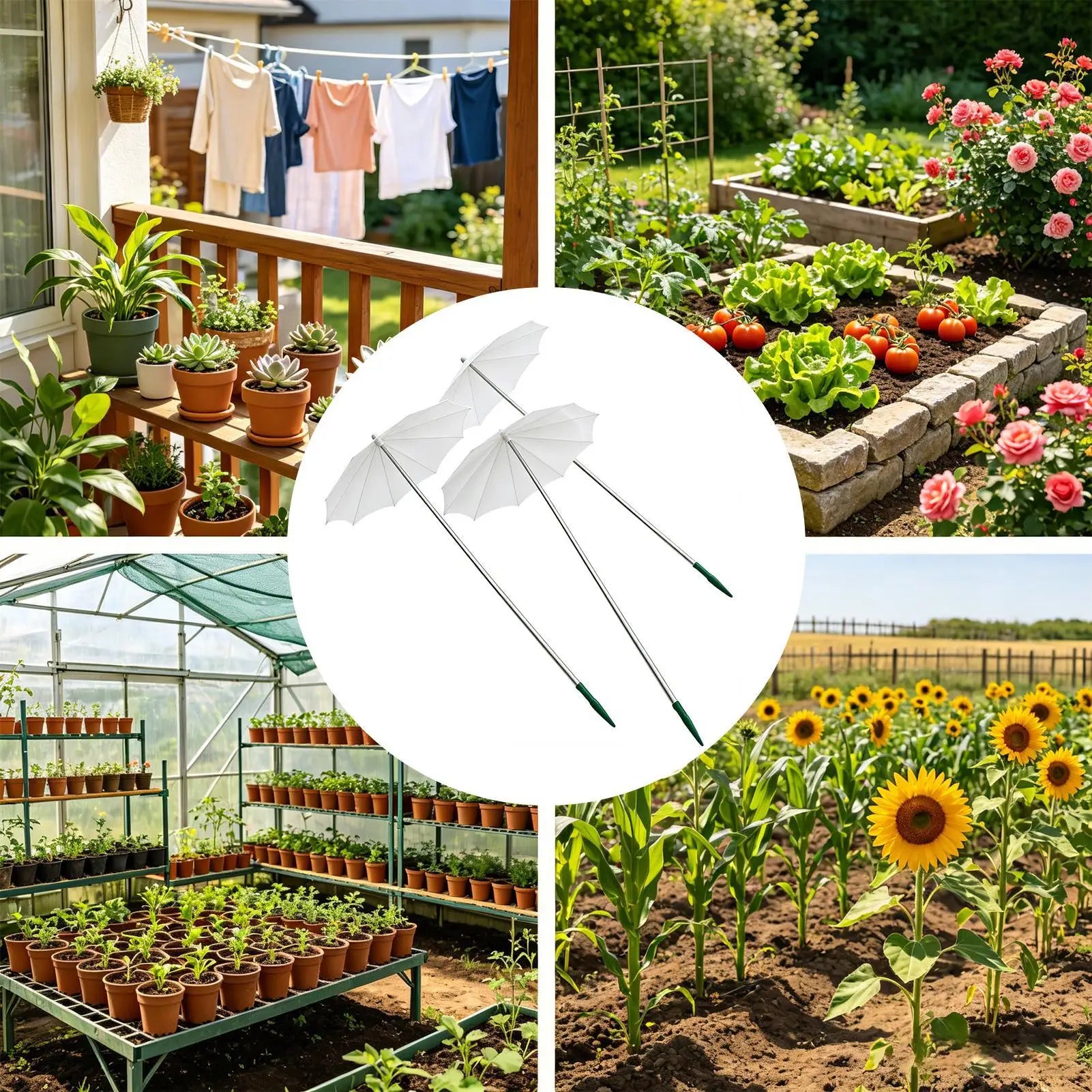 Plant Umbrella 3 Piece Retractable Sun Shade Umbrella Shade For Potted Plants For Garden Balcony Seedlings Flower Beds Peaceful Pleasures Health and Wellness