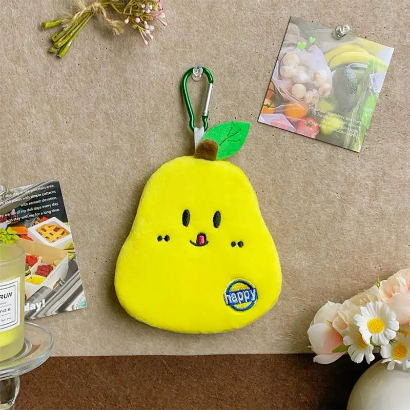 Fruit Plush Coin Purse – Cute Mini Wallet & Key Organizer