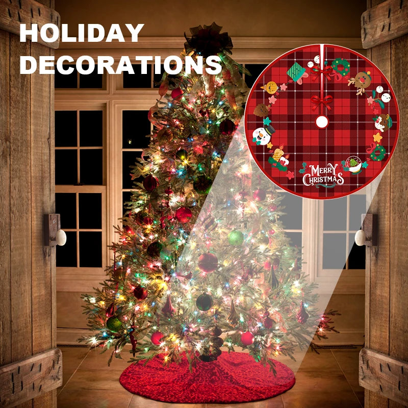 Large Round Christmas Tree Mat Non-Slip Floor Mat Carpet Home Decor Rugs Suitable for Living Room Study Peaceful Pleasures Health and Wellness