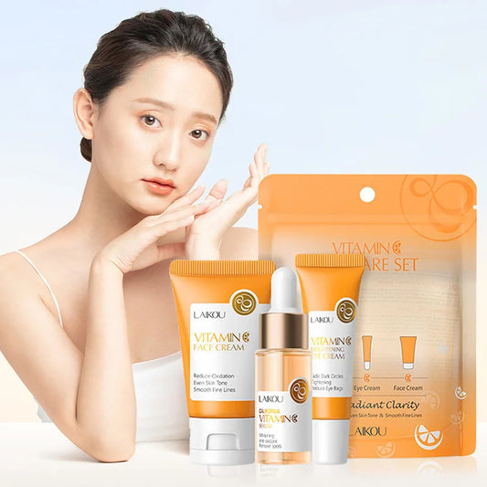 LAIKOU 24K Gold Vitamin C Sakura Skin Care Set – 3pcs Skin Care Set Peaceful Pleasures Health and Wellness