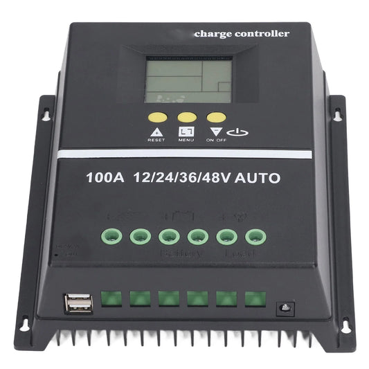 MPPT Solar Controller Dual USB Port Backlit LCD Display Solar Panel Regulator 12V 24V 36V 48V Adaptive MPPT Controller Peaceful Pleasures Health and Wellness Default Title